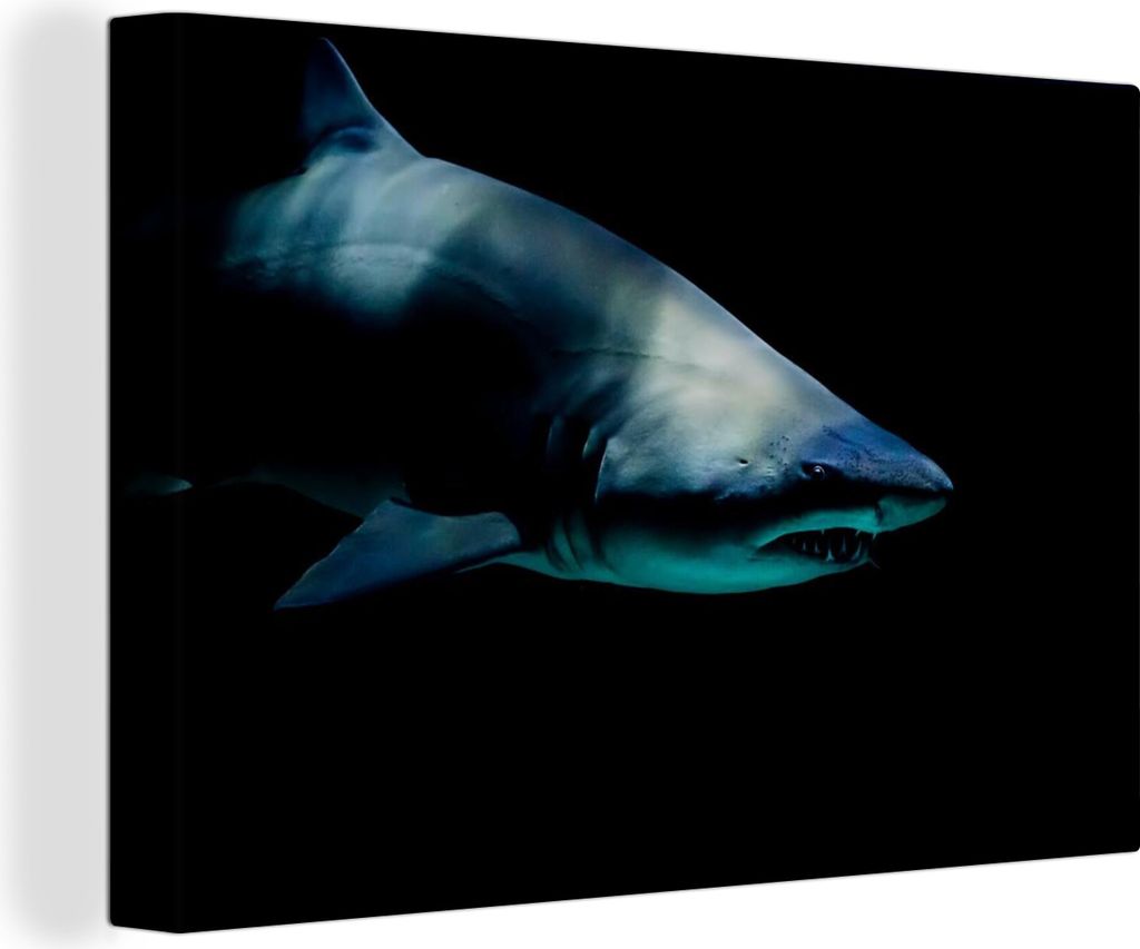 OneMillionCanvasses - Leinwandbilder - 140x90 cm, Hai - Makro - Wasser, Wandbilder Kunstdruck Wanddekoration