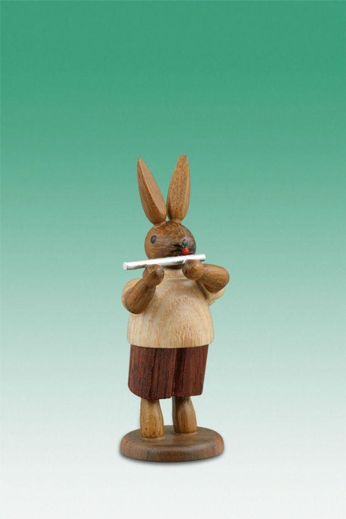 Osterdekoration Osterhase Musikant mit Querflöte Höhe 7,5cm Produktbild 