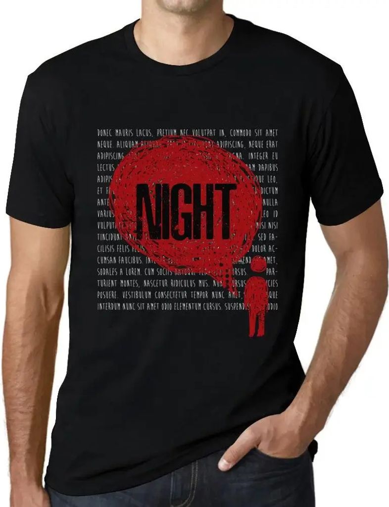 Herren Grafik T-Shirt Nacht der Gedanken – Thoughts Night – Öko-Verantwortlich Vintage Jahrgang Kurzarm Lustige Druck Geburtstag Geschenk Mann
