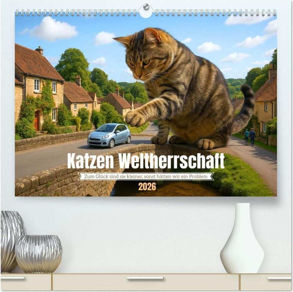 Katzen Weltherrschaft (hochwertiger Premium Wandkalender 2026 DIN A2 quer), Kunstdruck in Hochglanz