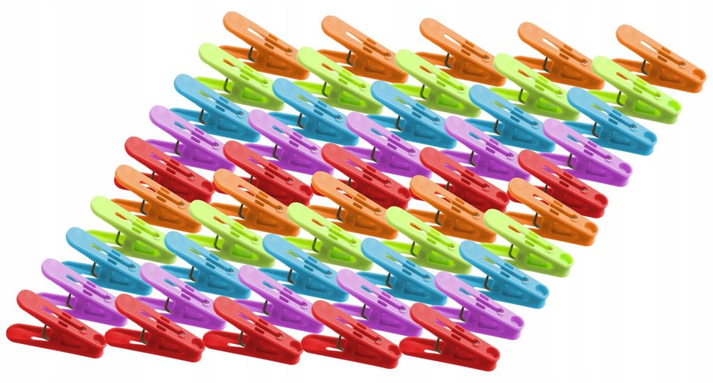 Clip per bucato colorate set 50pz Immagine del prodotto 