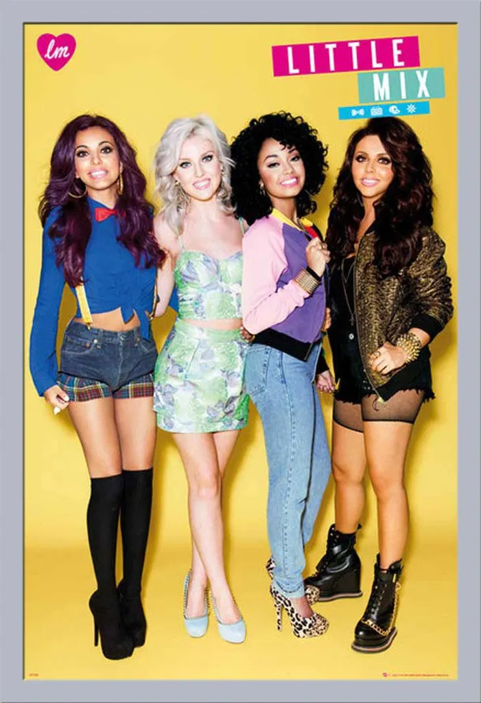 Little Mix - Poster - Gruppo + cornice rimovibile, Shinsuke® Maxi MDF argento, disco acrilico