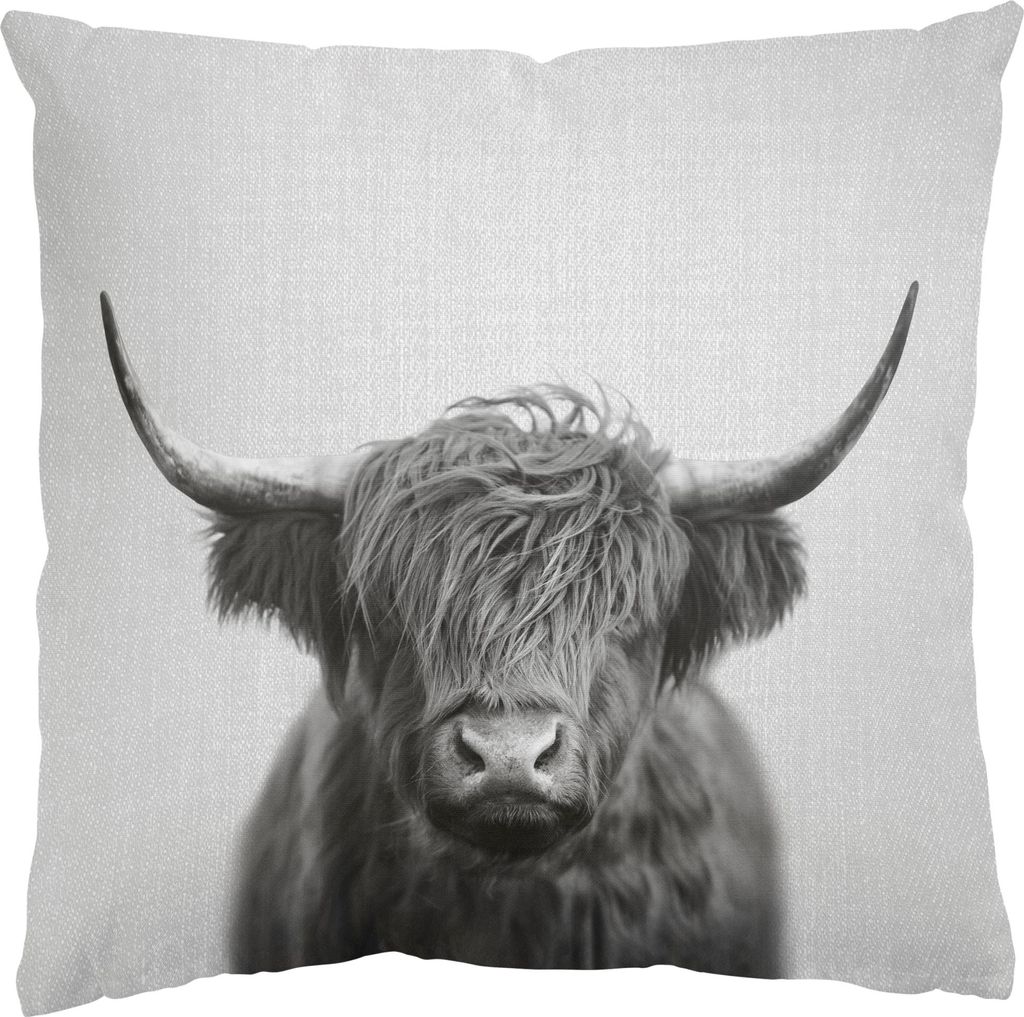 Dekokissen Tiere draußen / Outdoor Zierkissen waschbar Design schwarz weiss Motiv Sofakissen mit Füllung