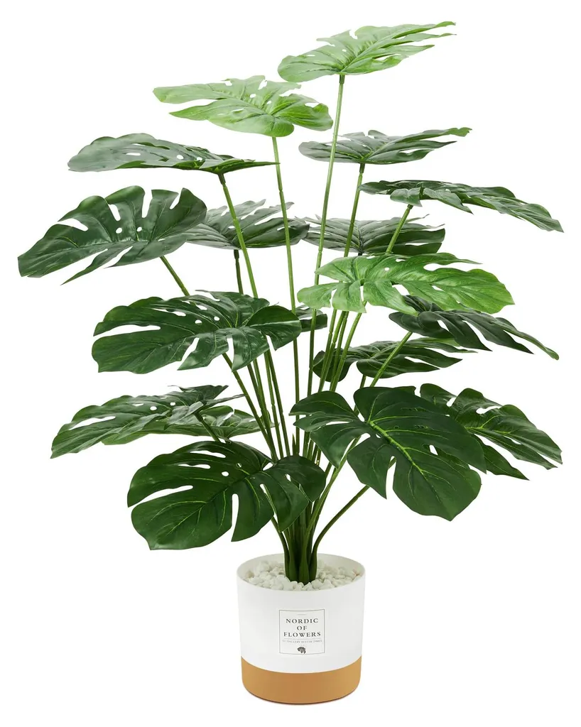 Palmier Monstera Artificiel en Pot 66 cm - Fausse Plante Décorative