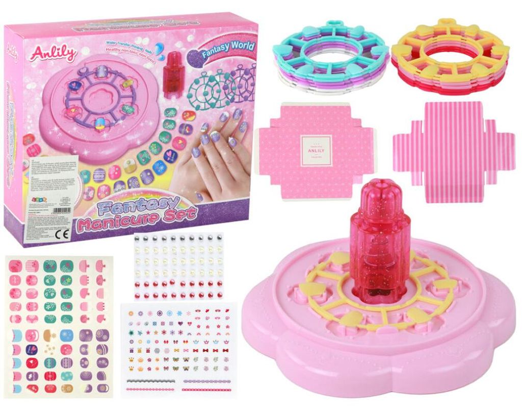 Nagelset Sticker Diamanten Mädchen Aufkleber Spielset Nageldesign Set, Größe:UNIVERSAL