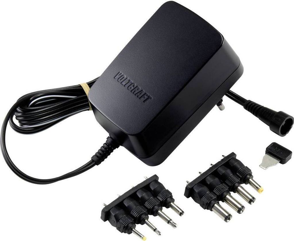VOLTCRAFT VC-11258710 Steckernetzteil, einstellbar 3 V/DC, 4.5 V/DC, 5 V/DC, 6 V/DC, 7.5 V/DC, 9 V/DC, 12 V/DC 2.25 A 2