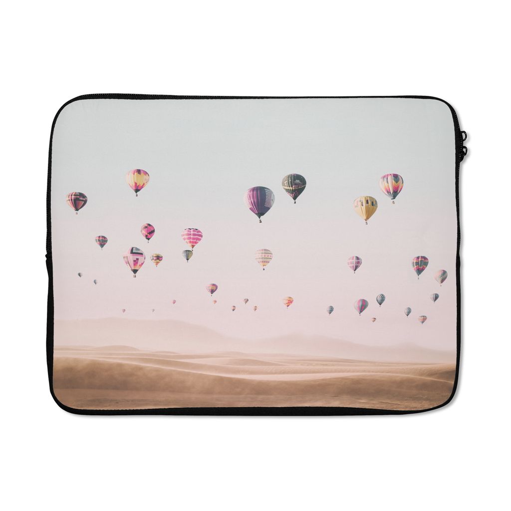 MuchoWow Laptop Hülle 15 Zoll Heißluftballon - Wüste - Himmel - Landschaft - Natur Laptoptasche - Laptoptasche - Sleeve - Rundum-Schutz
