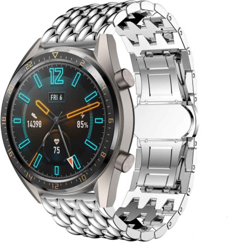 Strap-it Huawei Watch GT 2 Steel Dragon Band (Silber)