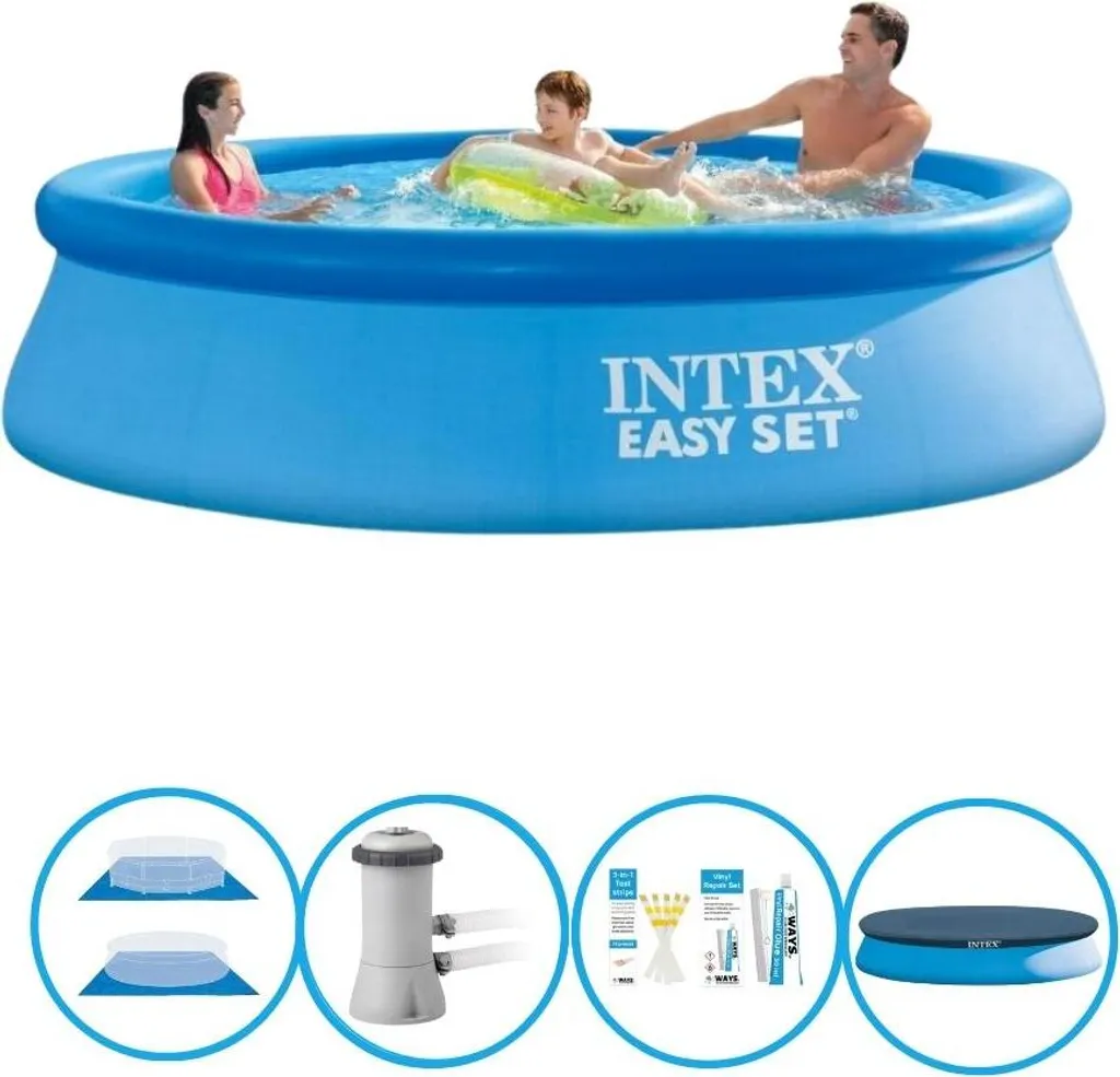 Intex Pool Easy Set 366x76 cm - Piscina Gonfiabile con Pompa e Filtro