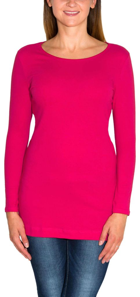 Alkato Damen Langarm Longshirt  Langarmshirt Tunika Basic Produktbild 