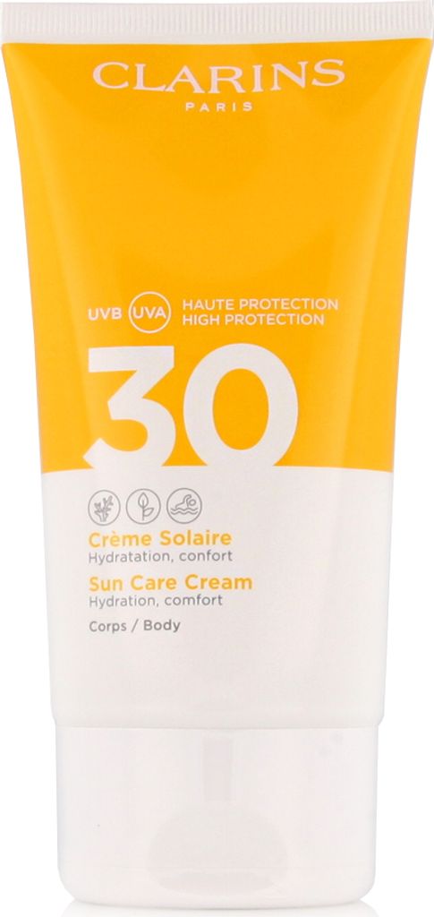 Clarins Sun Care Body Cream UVA/UVB 30, Sonnenschutzcreme, Körper, Tube, Feuchtigkeitsspendend, Jeder Hauttyp, 150 ml