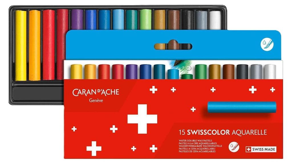Aquarellpastellkreide "Swisscolor", 15 Farben, 1/2 Länge, Produktbild 