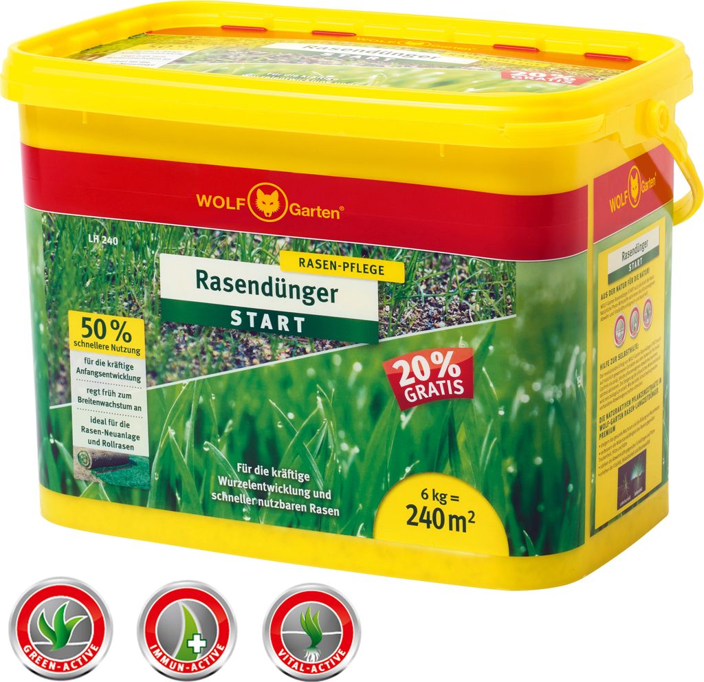 Wolf-Garten Rasen-Starter-Dnger fr neuen Rasen LH 240, 6