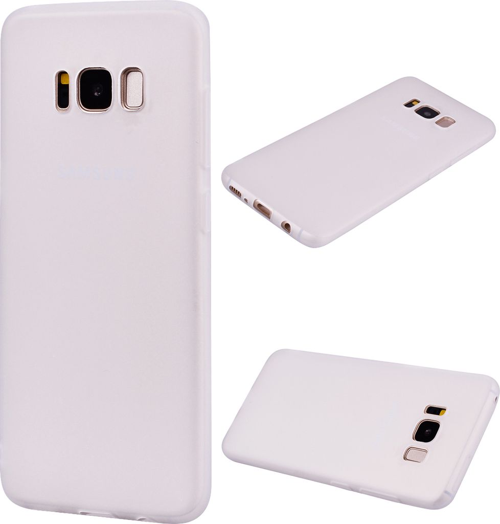 für Samsung S8 Lovely Candy Color Matte TPU Anti-Scratch rutschfeste Schutzhülle Rücken Case weiß