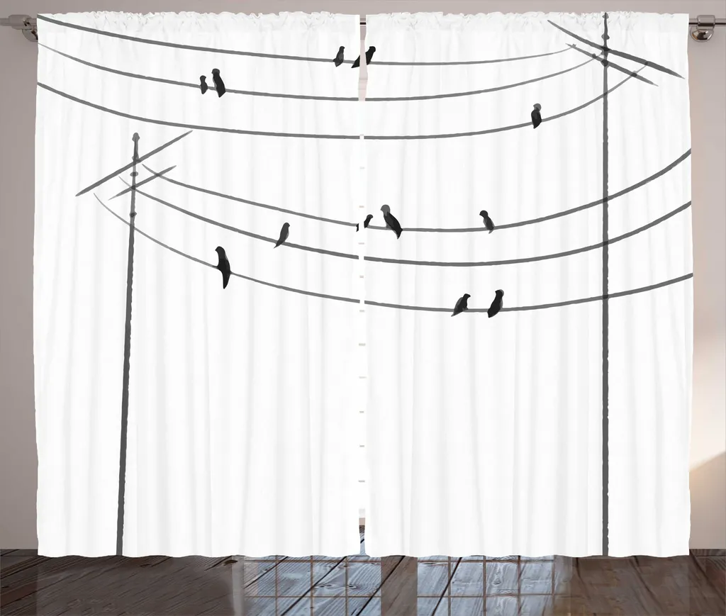 Grand Rideau de Chambre 280x225 cm Gris pour Décoration Rustique