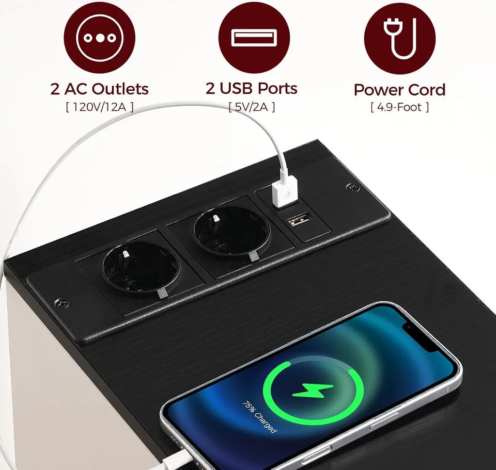 Table basse avec station de recharge USB et éclairage LED intégré - 7