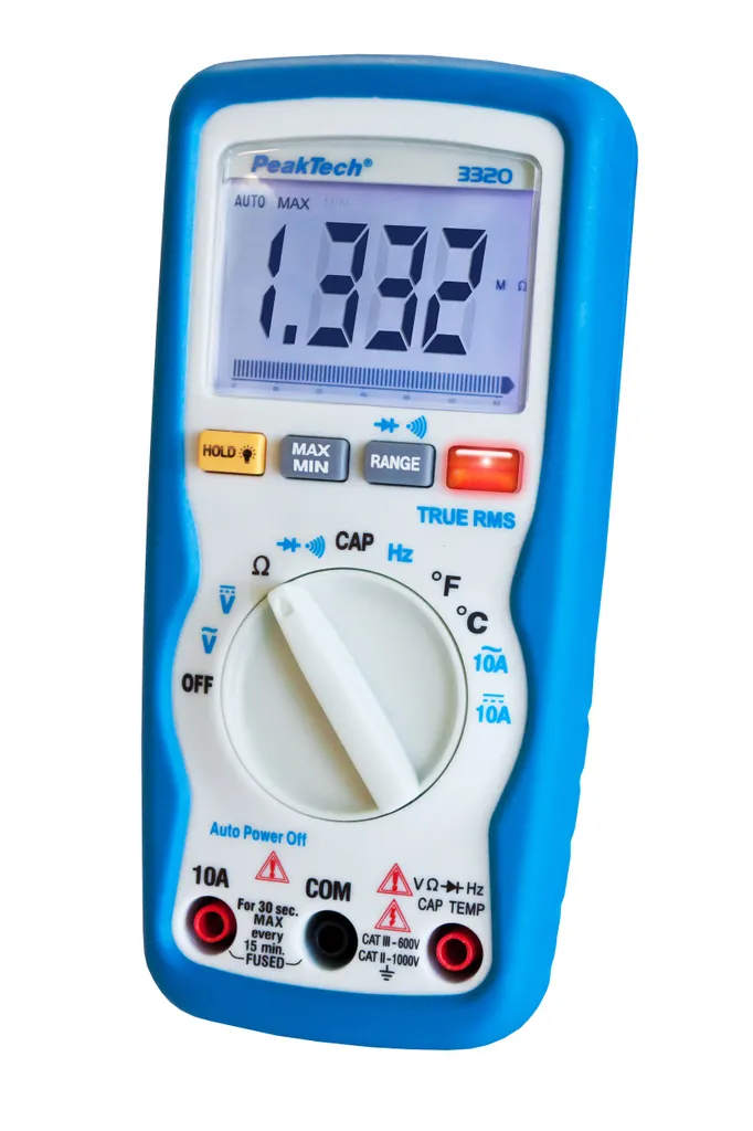 Testeur électrique multimètre digital 600V TRMS PeakTech 3320 10A LCD - 4