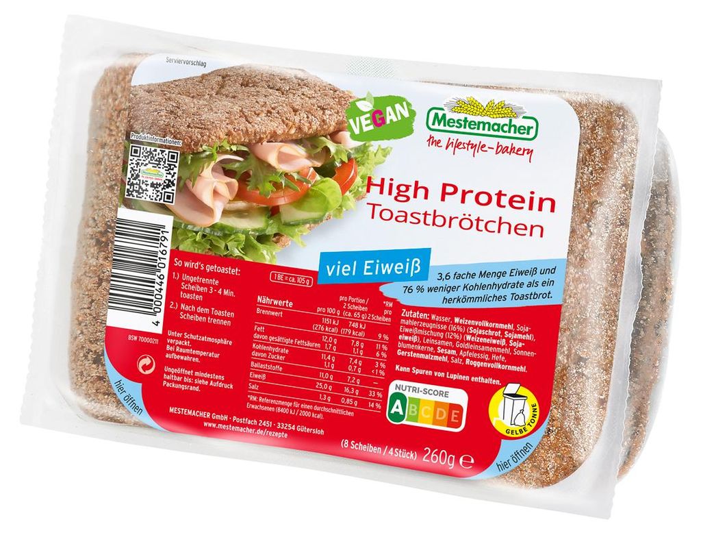 Mestemacher Petits pains de mie protéinés avec beaucoup de Image du produit 