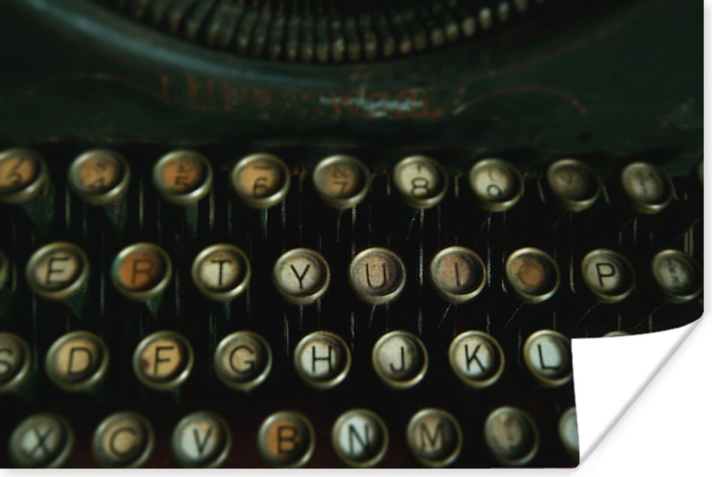 MuchoWow Poster Schreibmaschine - Vintage - Tastatur 60x40 cm - Schlafzimmerdekoration
