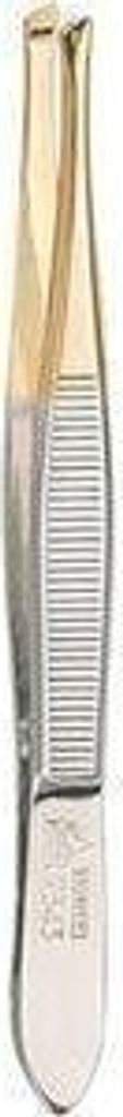 Erbe Solingen Diagonale schmale vergoldete Pinzette 9cm (erbe92343)
