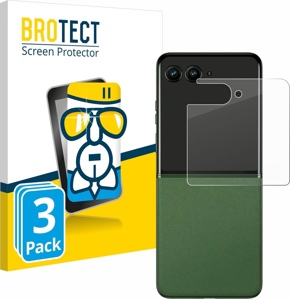 3x BROTECT Schutzglas für Motorola Razr 50 (Hinteres Display) Schutzfolie Panzer Folie Glas Display Schutz klar