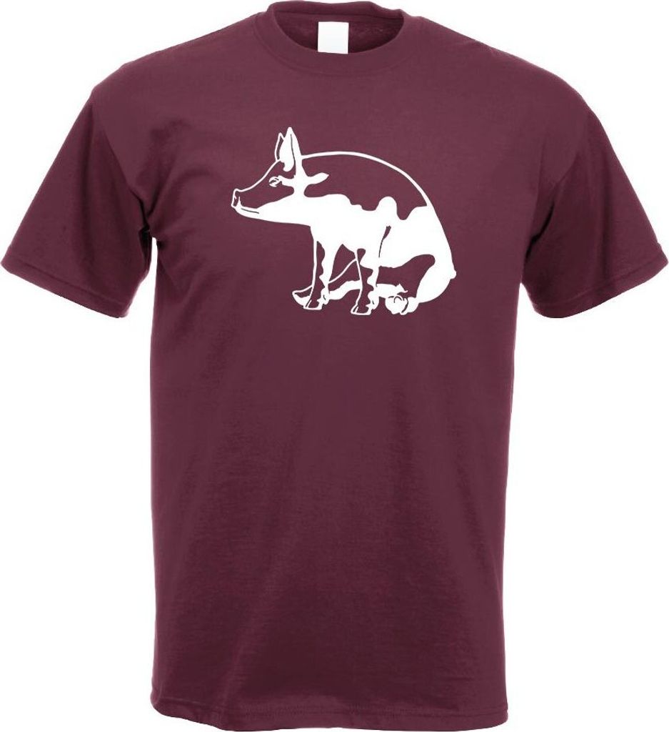 Kiwistar - T-Shirt - Burgund - Schwein Motiv 7 - Sau - Baby Herren Funshirt Bedruckt Design Sprüche Spruch Motive - mit Motiv Bedruckt - Funshirt ...