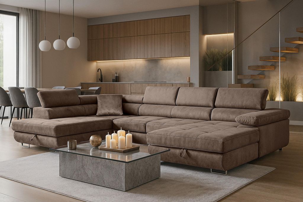 Sofiland Aller U-Form Ecksofa XXL Schlaffunktion 2 Produktbild 