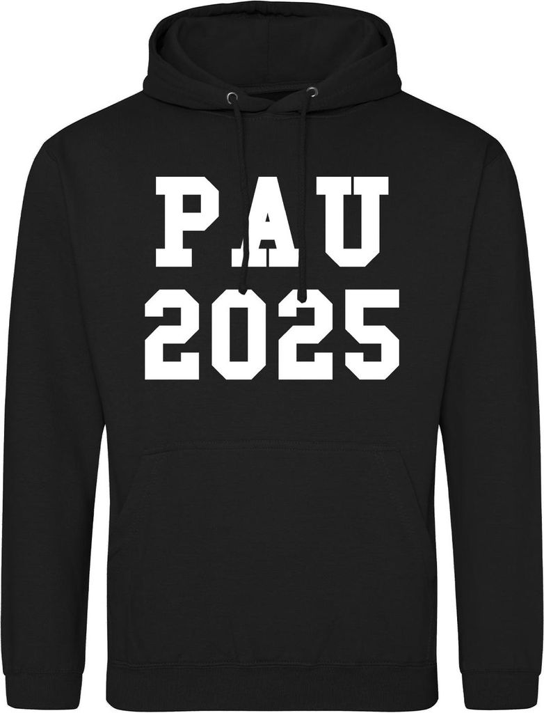 Huuraa Uni Hoodie PAU 2025 Abschluss Spanien S Deep Black Vegan Sweatshirt Geschenkidee