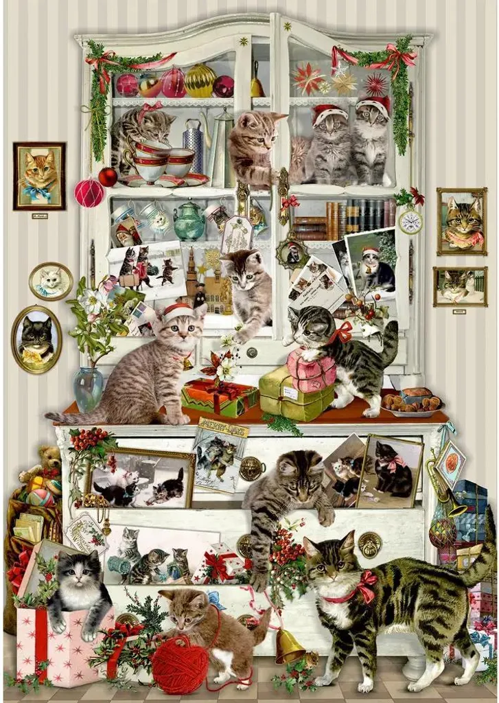 Puzzle de Noël La magie à quatre pattes sans reflets pièces épaisses 1000