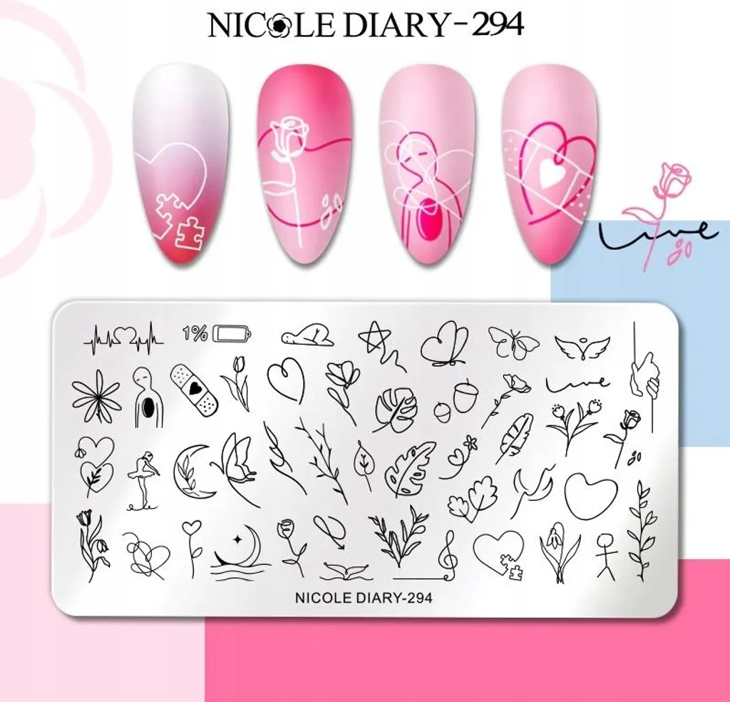 Piastra Unghie BLUMEN SKIZZE - Stamping Fiori Semplice e Rapido - 4