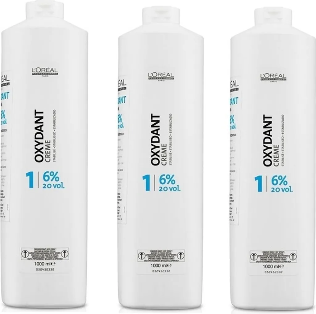 Oxydant crème 6% pour couverture cheveux blancs L'Oréal 3x1000ml