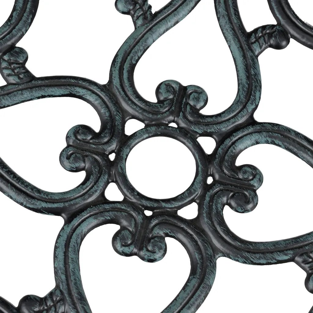 Support pot de fleur en fonte sur roulettes - Style Antique Rond - 7