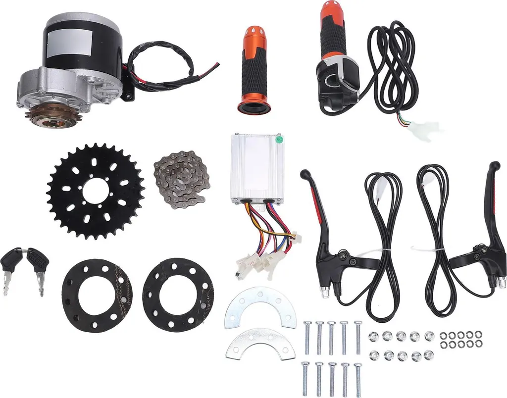 Moteur réducteur électrique 12V 350W avec kit pignons et accélérateur