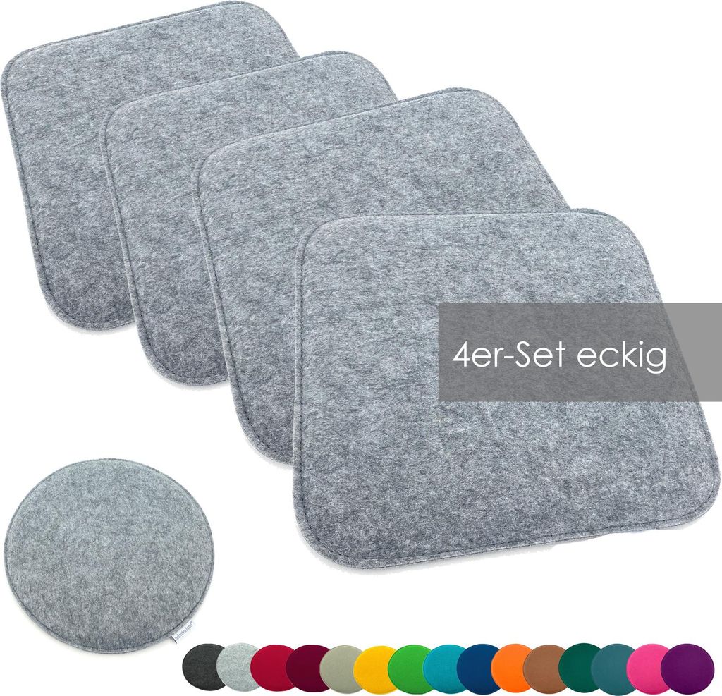 heimtexland ® Sitzkissen Set Filz Stuhlkissen Stuhlauflage Produktbild 