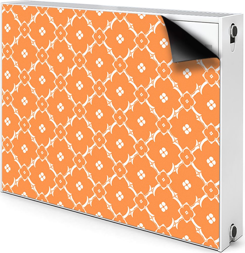 Magnet Heizung Verkleidung Abdeckung Heizung Heizkörperabdeckung 100x60 cm - Orange, Blumen