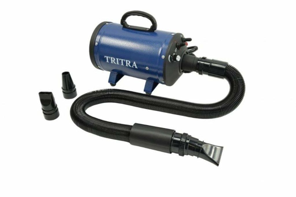 Wassergebläse - Tritra Professional Blau - 2200 Watt - Hundeföhn Hundesalon - Für Hund & Welpe - 3 Einstellungen - Mit Heizelement - Mit Sprühd...