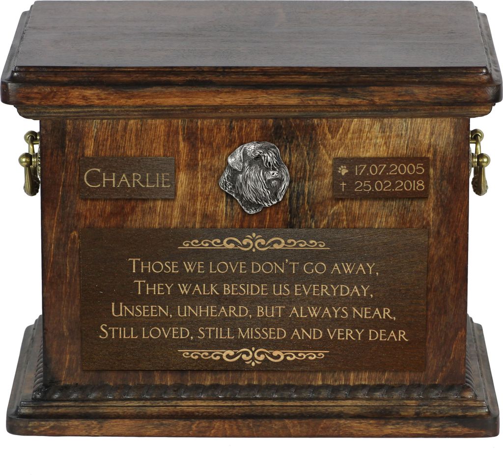 Flandrischer Treibhund, Bouvier des Flandres Personalisierte Hundeurne mit Gravur, Erinnerungsbox für Hundeknochen von der Marke Art-Dog