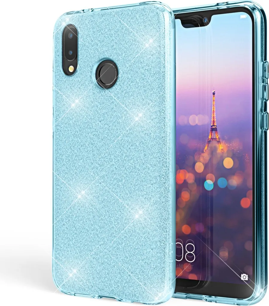 Custodia Protettiva Huawei P20 Lite NALIA | Silicone Glitter Turchese