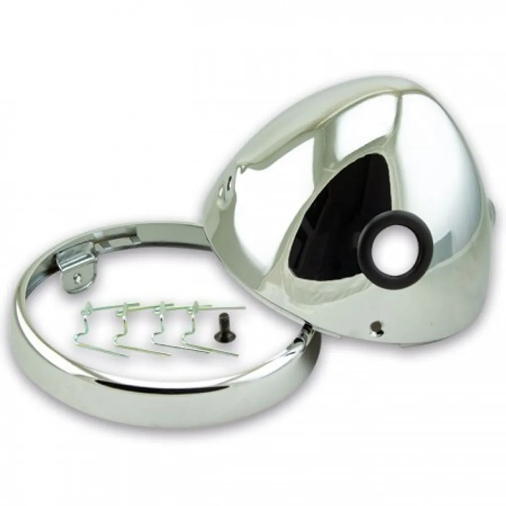Boîtier de Phare Moto 7 Pouces Chromé - Coque de Projecteur Nevo Style