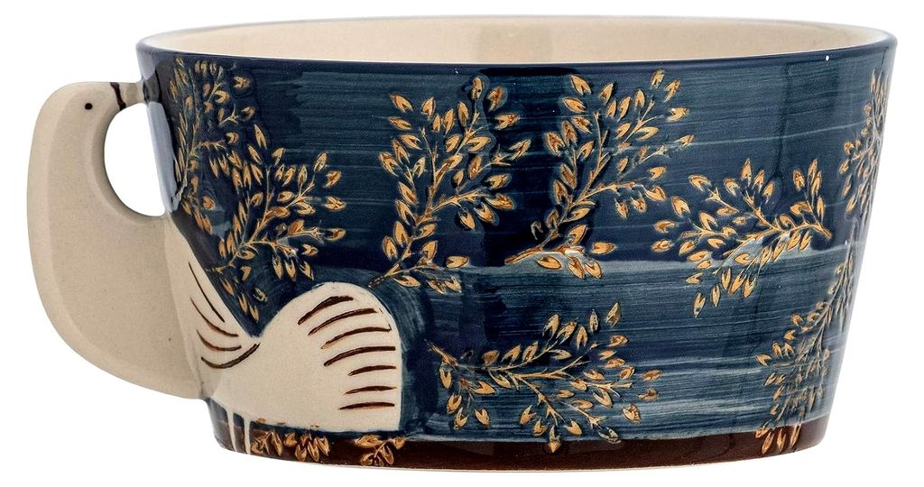 Hezha Steingut-Schale in Blau – Schale für Speisen und Dekoration, D13xH7 cm