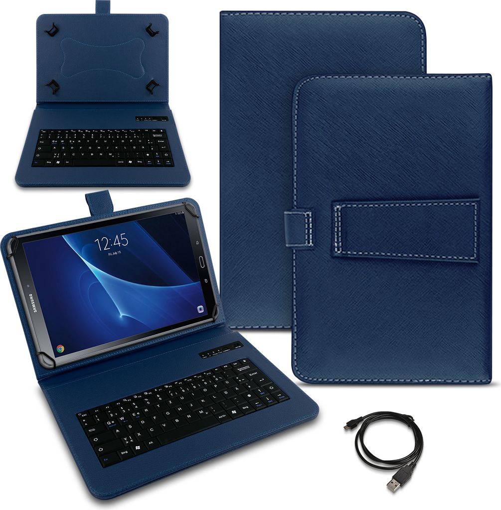 Schutzhülle Tastatur Samsung Galaxy Tab A 10.1 2016 Tablet Hülle Bluetooth CaseFarben:Blau