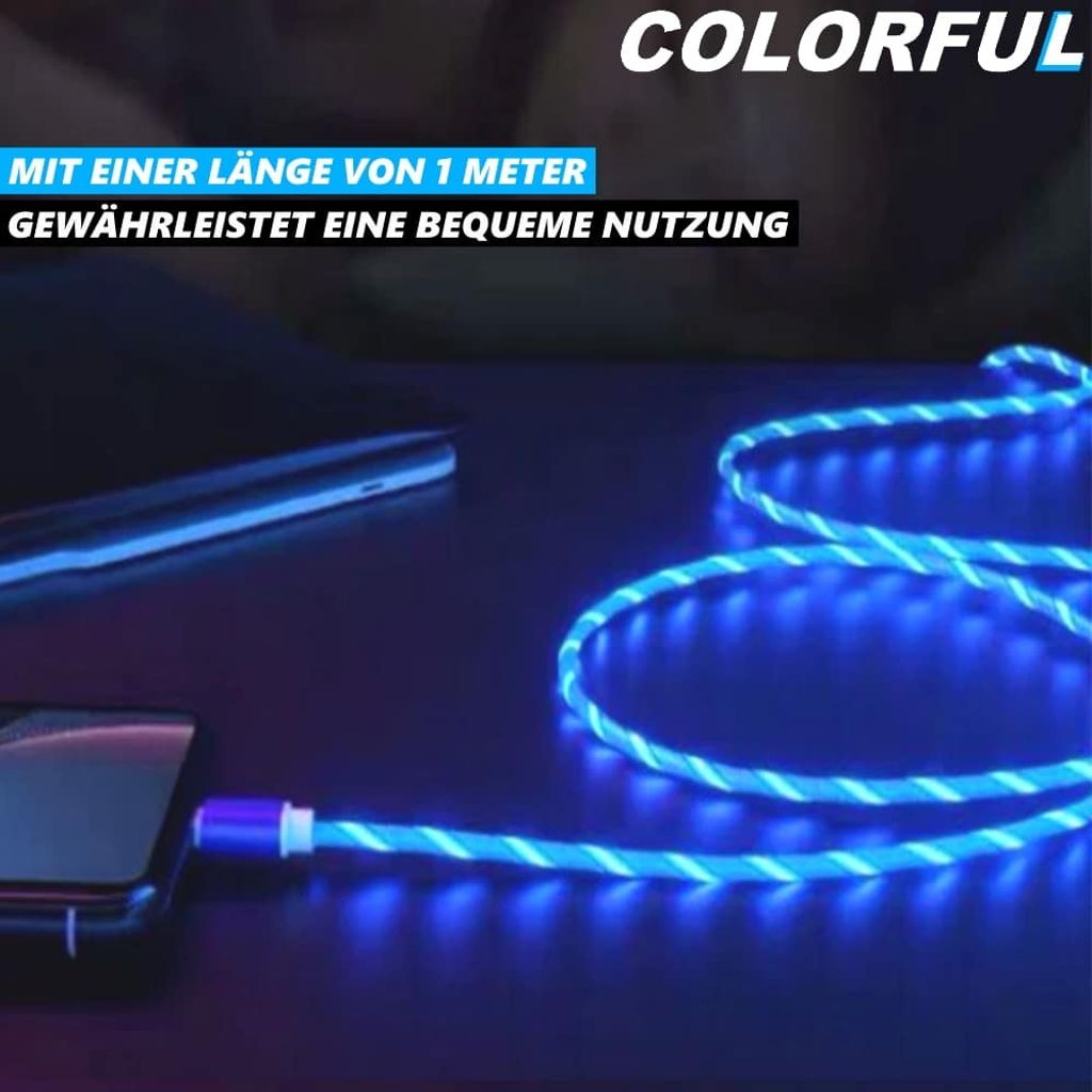 EuAcesry RGB Luminoso Cavo da USB-C a USB-C Ricarica Rapida da 100 cm,PD 66 W Cavo di USB Luminoso per Trasferimento Dati e Ricarica, per PD Dispositivi di Tipo C