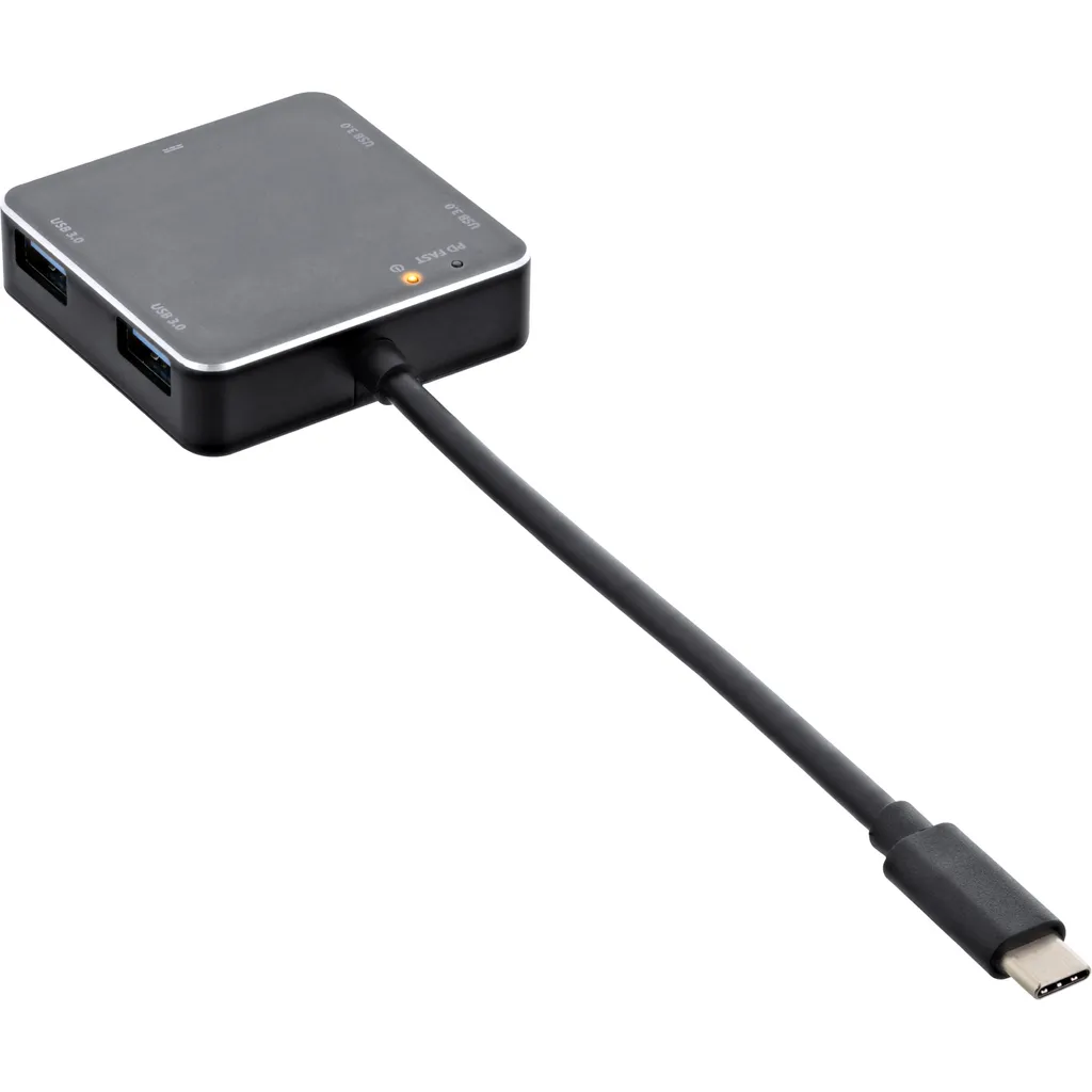 Hub InLine Alluminio USB 3.1 USB-C a 4 Porte USB-A con PD 60W - 2