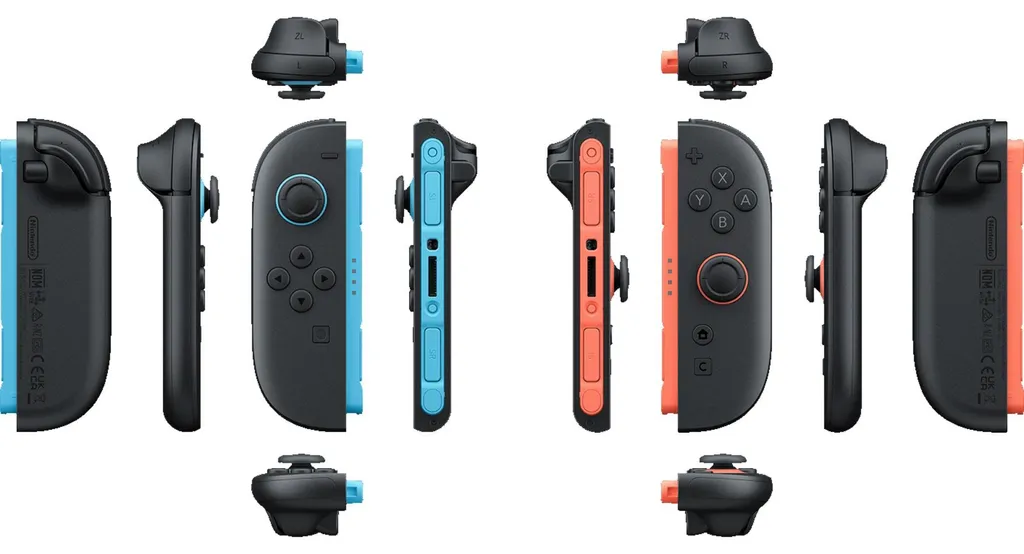 Joy-Con 2 Nintendo Switch 2 bleu rouge avec vibrations HD et gyroscope