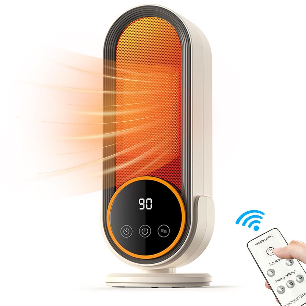 Tekoo Heizlüfter Keramik Heizlüfter 1200W Energiesparend, Timer & Display