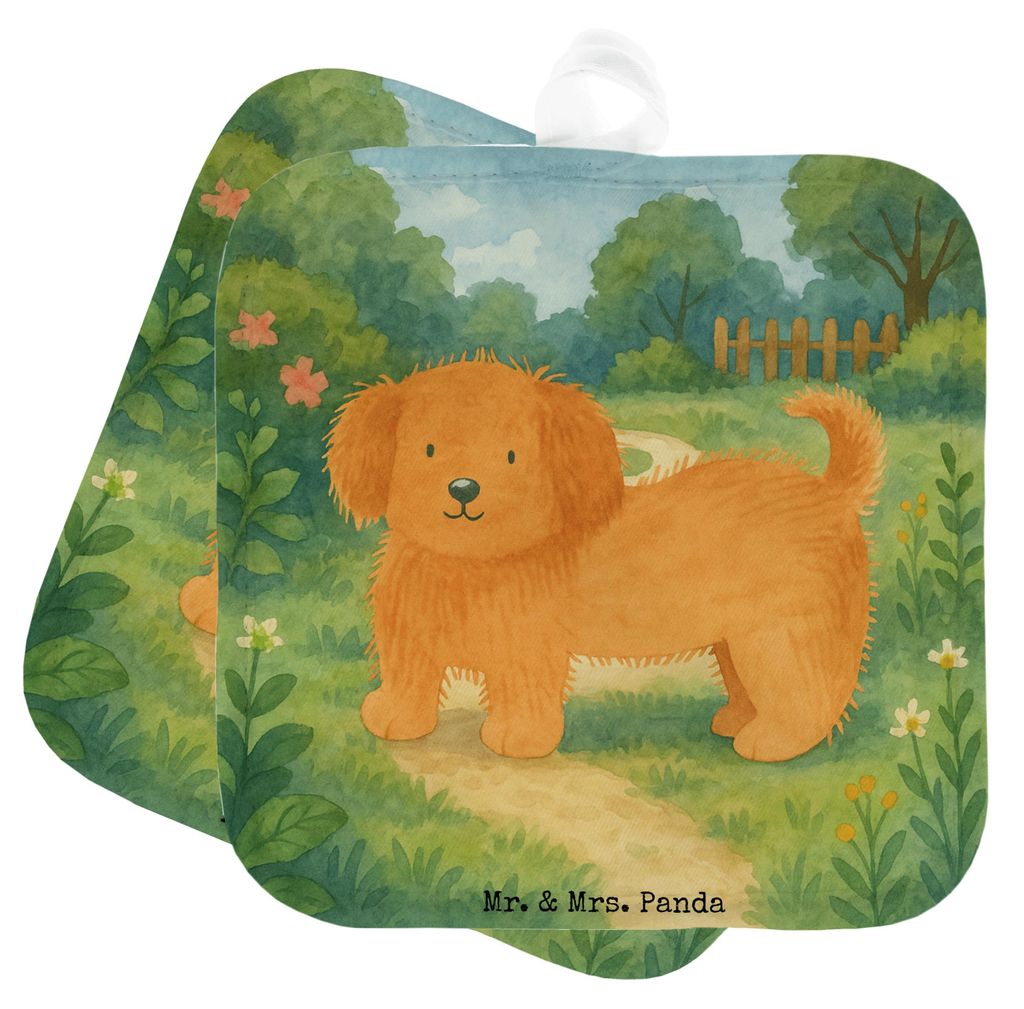 Mr. & Mrs. Panda Topfuntersetzer Hund Flauschig Design - Weiß - Geschenk, Hundespruch, Kochlappen, Topflappenset, Topflappen, Süß, Set, topfhalt...
