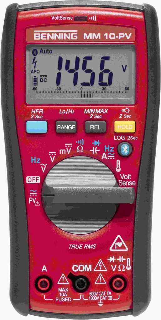 Benning TRMS, Digital-Multimeter, 1500VAC, 2000VDC, 10A AC/DC, Datalogger, Bluetooth, App, HFR, 1 Stk.