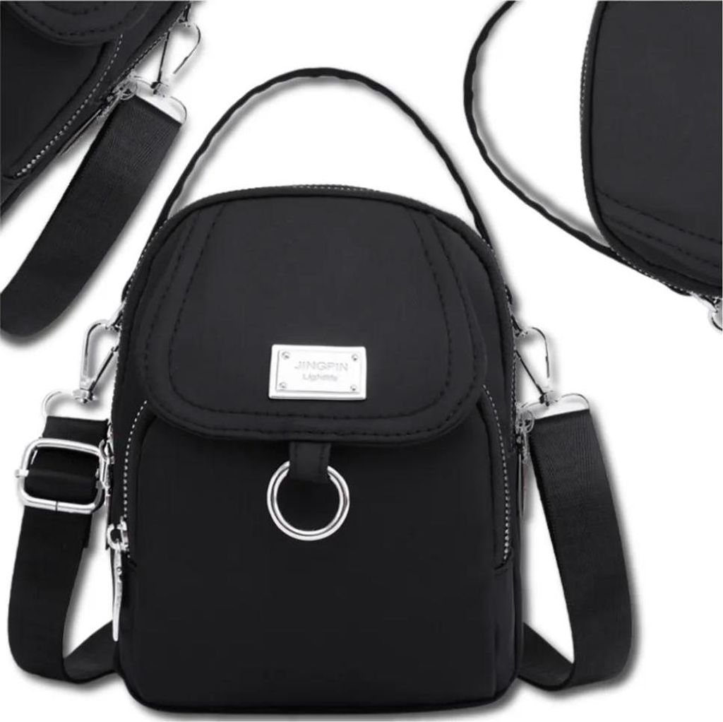 Mini borsa telefonica multifunzionale da donna, nera, Immagine del prodotto 
