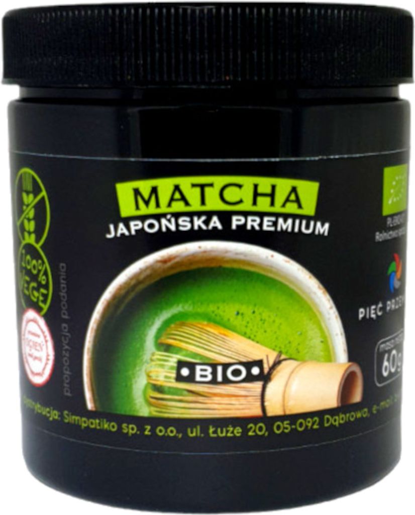 GLUTENFREIER JAPANISCHER MATCHA-GRÜNTEE AUS BIOLOGISCHEM ANBAU 60 g – PIĘĆ PRZEMIAN
