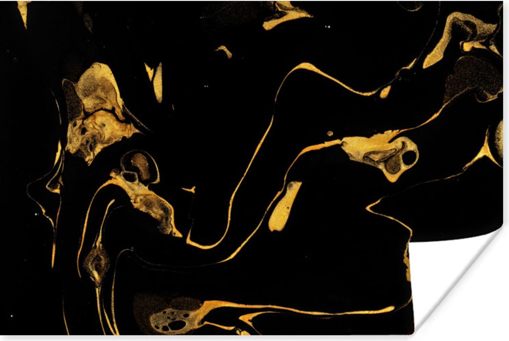 MuchoWow Poster Muster - Gold - Schwarz 180x120 cm - Fotoplakat